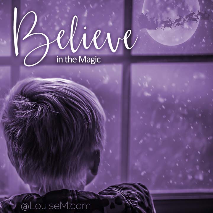 picture quote says believe in magic.