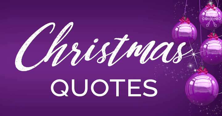 Christmas quotes text on purple ornaments.