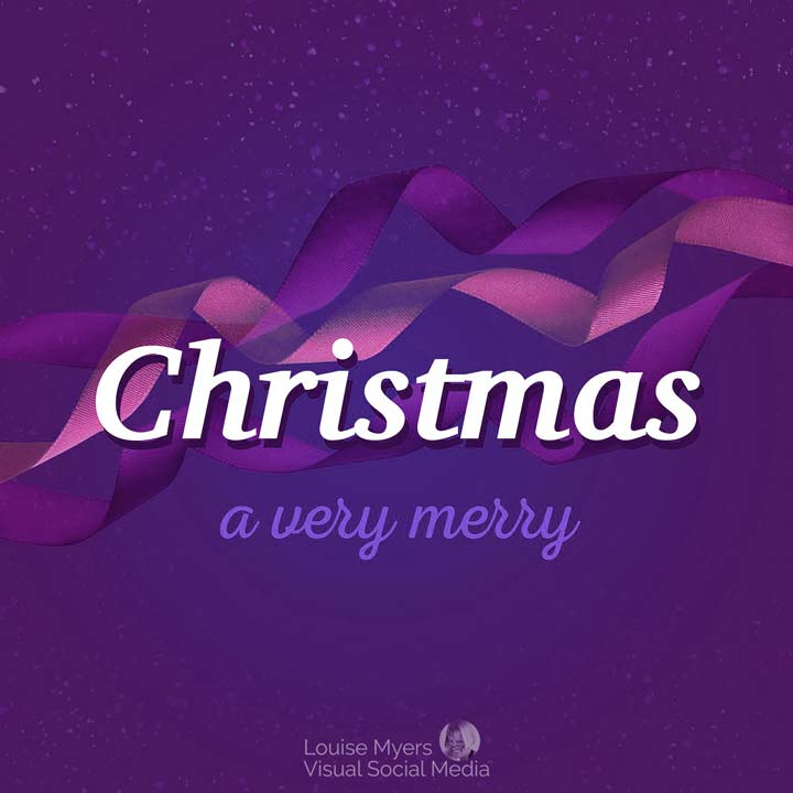 a very merry christmas slogan on purple background with ribbons