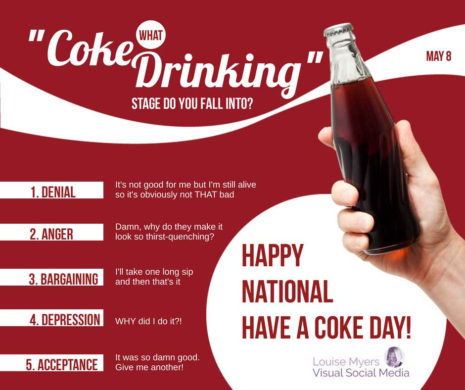 iconic red with white swash and coke bottle in hand with coke quiz.