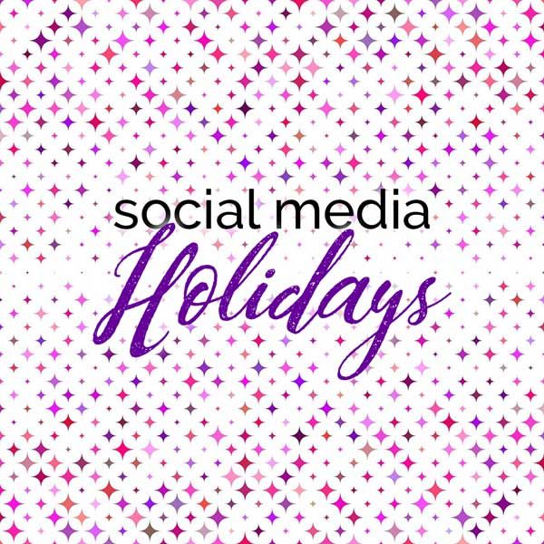 gradated stars in purples and pinks says social media holidays.