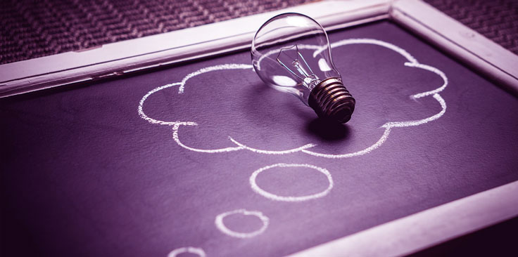 image of light bulb on chalkboard.