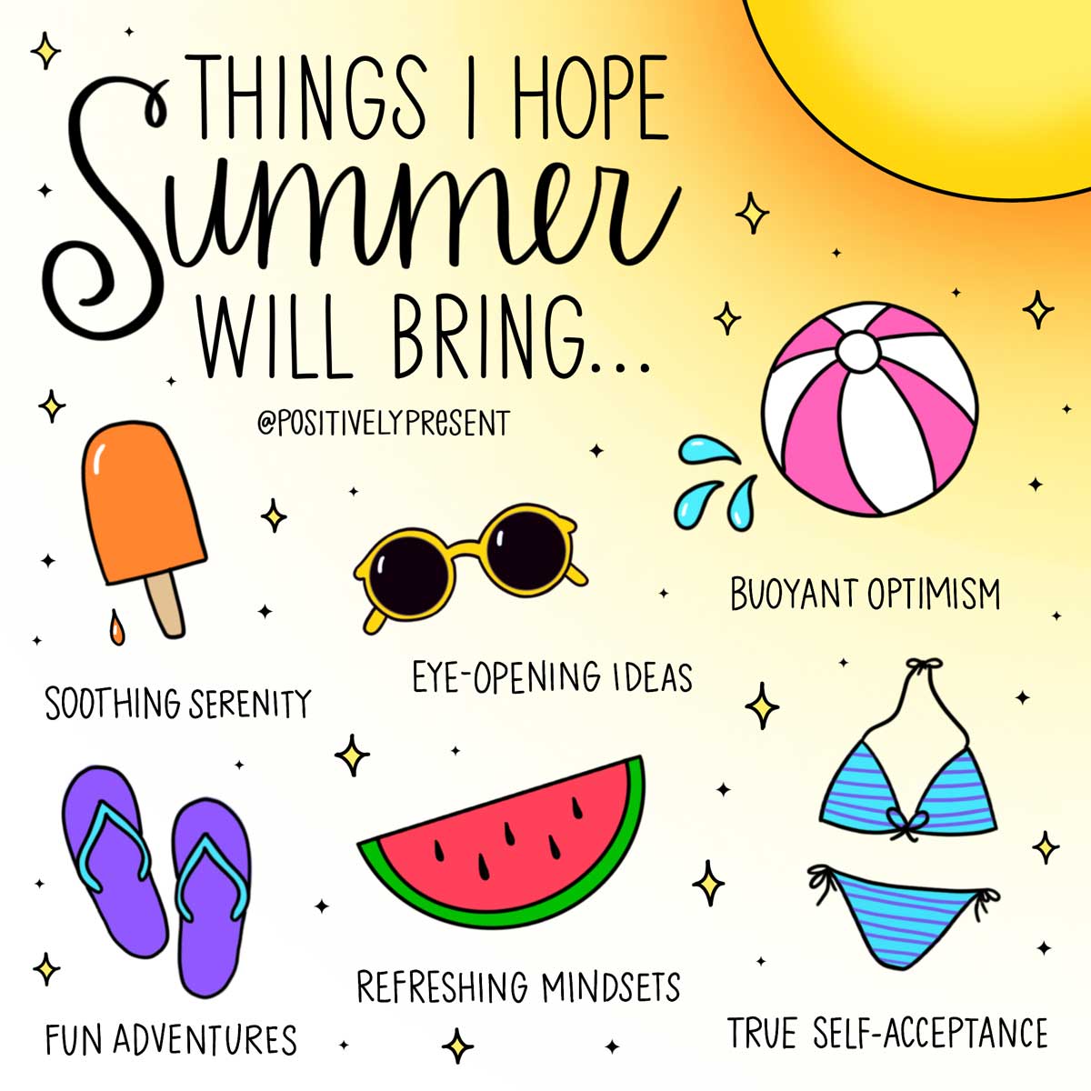 cute drawings of things i hope summer will bring.