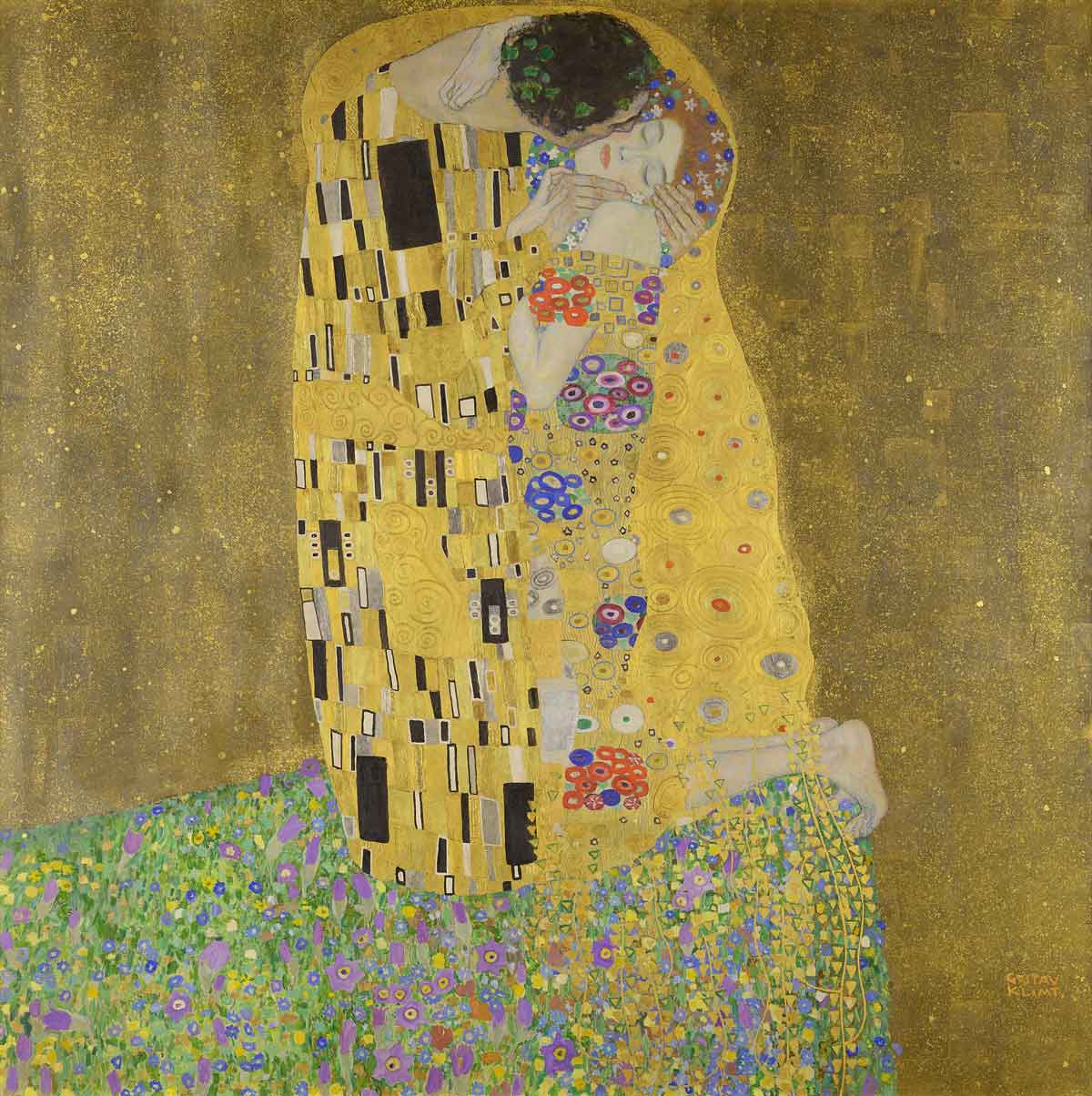 The Kiss by Gustav Klimt art.