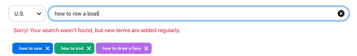 some search terms haven't been added to the pinterest trends tool yet.