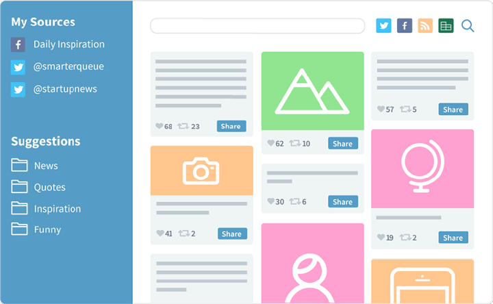 Pinterest-style browsing of successful social media posts.