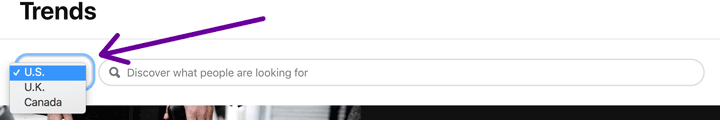 select a different location to map pinterest trends.