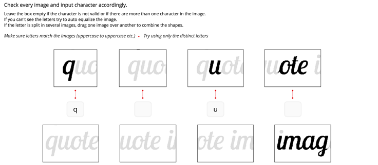 problems identifying characters when they were connected