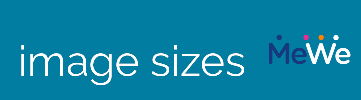 blue MeWe image sizes banner.