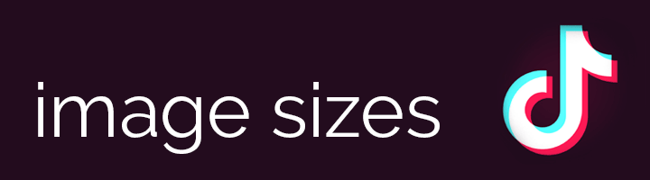 black TikTok image sizes banner with TT logo.